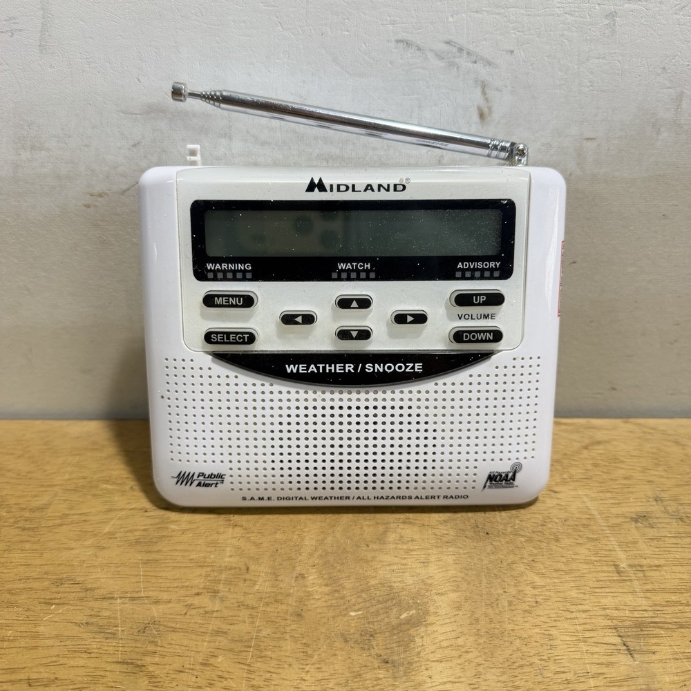 Midland WR-120 Weather Alert Radio Storm Warning NOAA S.A.M.E. White WR-120EZ